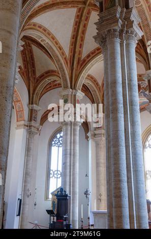 L'Italia, Toscana, Val d'Orcia elencati come patrimonio mondiale dall' UNESCO, Pienza, Duomo di Pienza Foto Stock