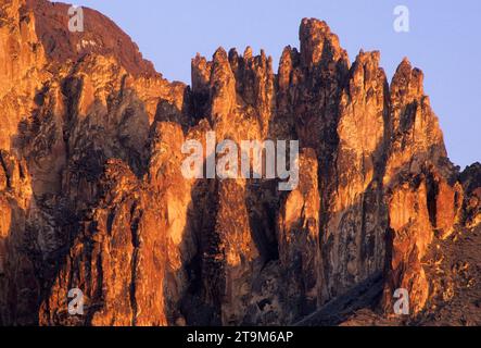 Riolite affioramento, Leslie Gulch Area di fondamentale interesse ambientale, Oregon Foto Stock