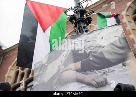 Gdank, Polonia. 26 novembre 2023. Protesta pro-palestinese © Wojciech Strozyk / Alamy Live News Foto Stock