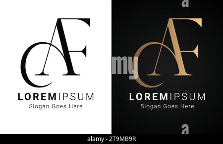 Design con logo monogramma AF iniziale o fa Luxury Letter Text Letter Illustrazione Vettoriale