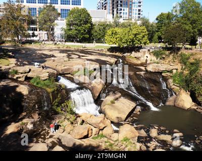 Falls Park on the Reedy, Greenville, South Carolina, USA Foto Stock