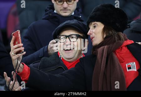 Bruxelles, Belgio. 26 novembre 2023. Marca e Laurence Bibot nella foto durante una partita di calcio tra RSC Anderlecht e RWD Molenbeek, il giorno 15 della prima divisione 2023-2024 della "Jupiler Pro League" del campionato belga, a Bruxelles, domenica 26 novembre 2023. BELGA PHOTO VIRGINIE LEFOUR Credit: Belga News Agency/Alamy Live News Foto Stock