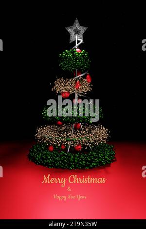 Decorato con un albero di Natale astratto Foto Stock
