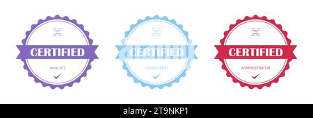 Migliora il successo con la nostra squisita collezione di illustrazioni vettoriali certificati rotondi Illustrazione Vettoriale