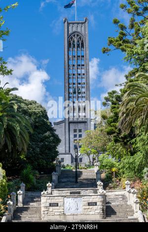 Vista della guglia della cattedrale anglicana di Christ Church a Nelson in nuova Zelanda Foto Stock