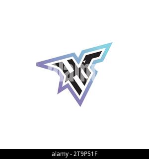 Combinazione HI Letter, logo originale o logo iniziale per il gaming come concept design ispirato Illustrazione Vettoriale