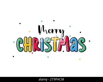 Disegna a mano buon Natale colorata illustrazione vettoriale natalizia Illustrazione Vettoriale