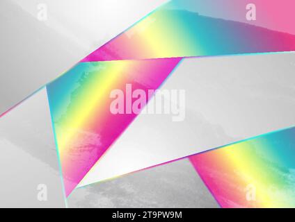 Grigio grunge e lamina olografica colori sfondo neon. Astratto sfondo retrò design grafico aziendale Illustrazione Vettoriale