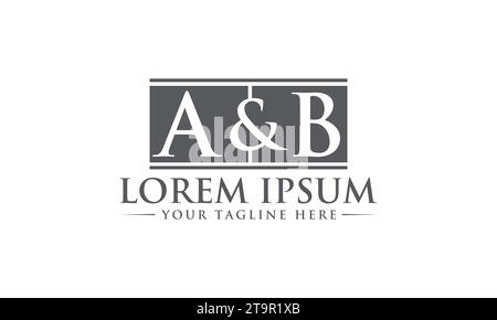 Logo Design AB Design creativo e moderno Illustrazione Vettoriale