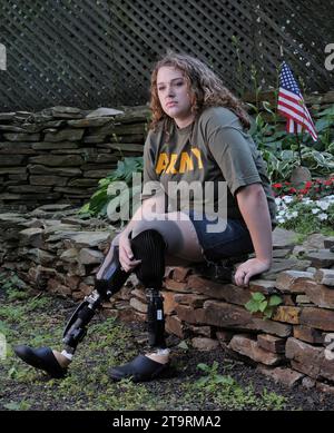 Wounded Veteran Portrait in Memorial Park Foto Stock