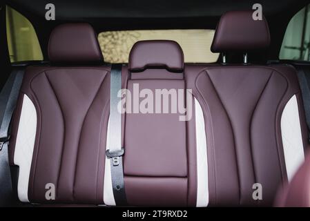 sedili posteriori in un'auto costosa. Foto di alta qualità Foto Stock