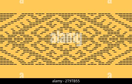 Chilim ucraino, ornamento di tappeto tessuto. Motivo giallo e blu. Stampa popolare Ucraina, ornamento etnico di confine, tessuto o tessuto Illustrazione Vettoriale