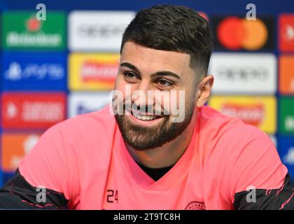 Manchester, Inghilterra, 27 novembre 2023. Joško Gvardiol #24 di Manchester City parla con la stampa, durante la conferenza stampa Manchester City UEFA Champions League V RB Leipzig (Credit Image: ©Cody Froggatt/Alamy Live News) Foto Stock