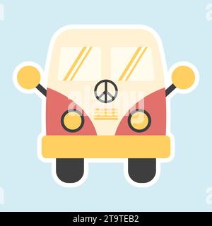 Design piatto vintage retro bus illustrazione vettoriale Illustrazione Vettoriale