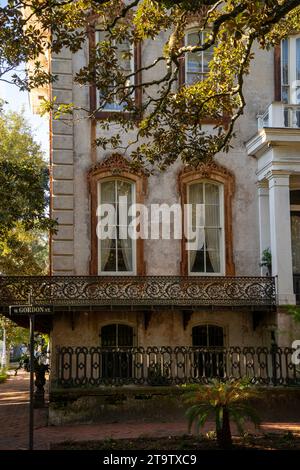 Casa in Gordon Street nel centro di Savannah, Georgia Foto Stock