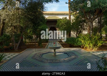 Nord Africa. Marocco. Marrakesh. Il giardino del Palazzo Bahia Foto Stock