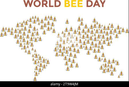 Modello vettoriale World Bee Day. Illustrazione Vettoriale