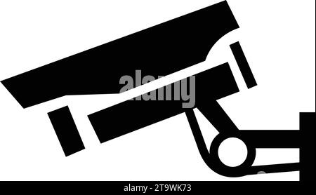 Icona telecamera CC tv design vettoriale, icona telecamera di sicurezza, simbolo tv CC, icona vettore telecamera CC TV. Segnale di avvertenza CCTV. Videosorveglianza. Retro trasparente Illustrazione Vettoriale