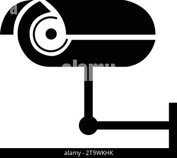 Icona telecamera CC tv design vettoriale, icona telecamera di sicurezza, simbolo tv CC, icona vettore telecamera CC TV. Segnale di avvertenza CCTV. Videosorveglianza. Retro trasparente Illustrazione Vettoriale