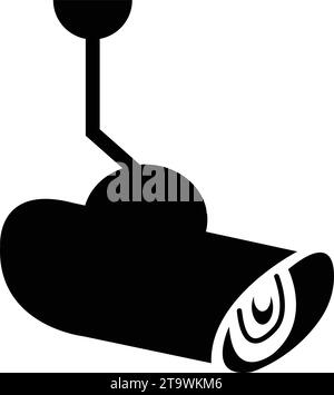 Icona telecamera CC tv design vettoriale, icona telecamera di sicurezza, simbolo tv CC, icona vettore telecamera CC TV. Segnale di avvertenza CCTV. Videosorveglianza. Retro trasparente Illustrazione Vettoriale