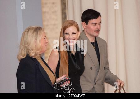 Marrakech, Marocco. 27 ottobre 2023. Jessica Chastain partecipa alla Memory Premiere come parte del 20th Marrakech International Film Festival a Marrakech, in Marocco, il 27 novembre 2023. Foto di Aurore Marechal/ABACAPRESS.COM credito: Abaca Press/Alamy Live News Foto Stock