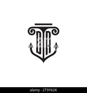 Logo DR Pillar e Anchor Combination Concept in design di alta qualità Illustrazione Vettoriale