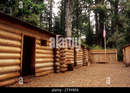 Fort Clatsop, memoriale nazionale forte di Clatsop, Lewis e Clark National Historical Park, Oregon Foto Stock