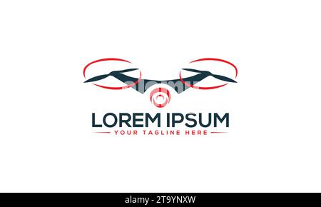 Design del logo dei droni creativo e professionale Illustrazione Vettoriale