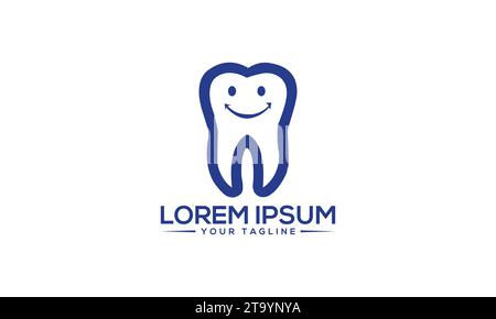 Design del logo dentale creativo e design esclusivo del logo Illustrazione Vettoriale