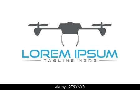 Design del logo dei droni creativo e professionale Illustrazione Vettoriale