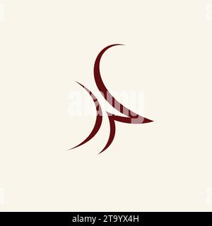 Simbolo del logo Deer Letter R. Icona R. Illustrazione Vettoriale