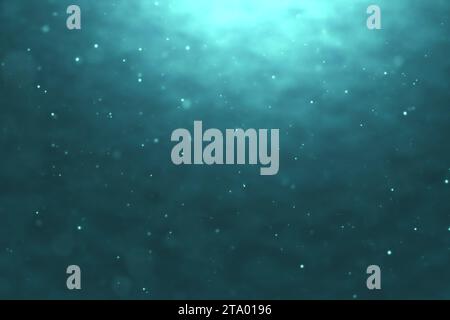 loop di alta qualità perfettamente continuo di onde oceaniche blu profonde da fondo subacqueo con microparticelle che scorrono e raggi di luce che brillano attraverso Foto Stock