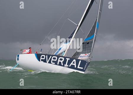 Tanguy LE TURQUAIS (Everial) durante la gara di vela monoscafo solo Maître Coq, partenza a Sables d'Olonne, Francia, il 16 marzo 2018 - foto Olivier Blanchet / DPPI Foto Stock