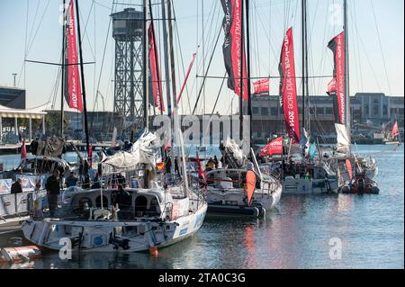 Circumnavigazione a vela in duo Barcelona World Race 2014-2015 pontoni ambiance a Barcellona, spagna, il 30 dicembre 2014 - foto Olivier Blanchet / DPPI Foto Stock