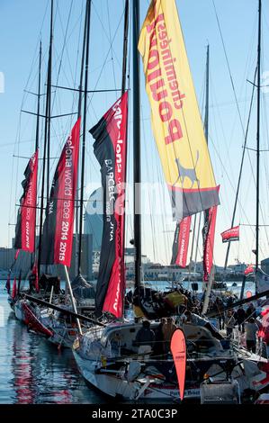 Circumnavigazione a vela in duo Barcelona World Race 2014-2015 pontoni ambiance a Barcellona, spagna, il 30 dicembre 2014 - foto Olivier Blanchet / DPPI Foto Stock