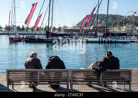 Navigazione a vela in duo Barcelona World Race 2014-2015 ambientazione pre-partenza a Barcellona, spagna, il 30 dicembre 2014 - foto Olivier Blanchet / DPPI Foto Stock