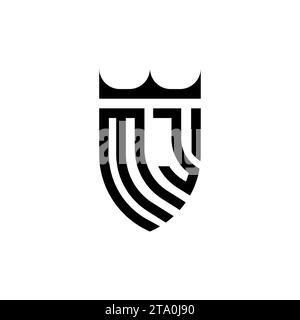 Lettere iniziali del logo MJ Luxury in un design professionale di alta qualità che si adatta bene alla stampa Illustrazione Vettoriale