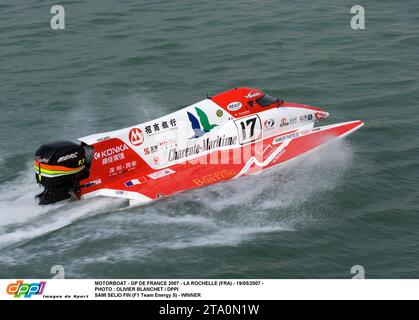 MOTOSCAFO - GP DE FRANCE 2007 - LA ROCHELLE (FRA) - 19/05/2007 - FOTO : OLIVIER BLANCHET / DPPI SAMI SELIO FIN (F1 TEAM ENERGY 5) - VINCITORE Foto Stock