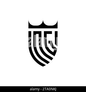 Lettere iniziali del logo NG Luxury in un design professionale di alta qualità che si adatta bene alla stampa Illustrazione Vettoriale