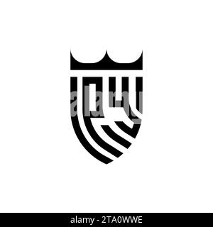 Lettere iniziali del logo PY Luxury con un design professionale di alta qualità che si adatta bene alla stampa Illustrazione Vettoriale