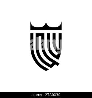 Lettere iniziali del logo QW Luxury in un design professionale di alta qualità che si adatta bene alla stampa Illustrazione Vettoriale