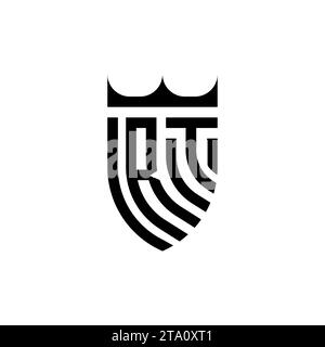 Lettere iniziali del logo RT Luxury in un design professionale di alta qualità che si adatta bene alla stampa Illustrazione Vettoriale