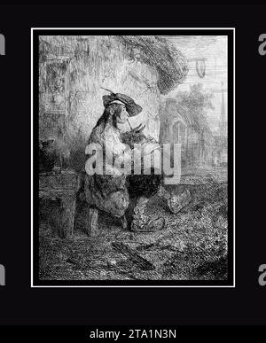Il Bagpiper. Alexandre-Gabriel Decamps (francese, Parigi 1803-1860 Fontainebleau) Data: 1833-38. Incisione e punto di asciugatura; secondo stato di due. Targa: 6 9/1 Foto Stock