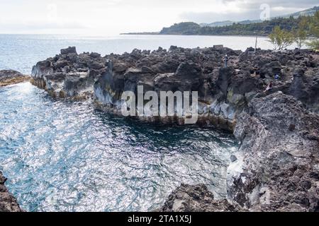 Pietre vulcaniche, Isola di Reunion, Francia. Foto Stock