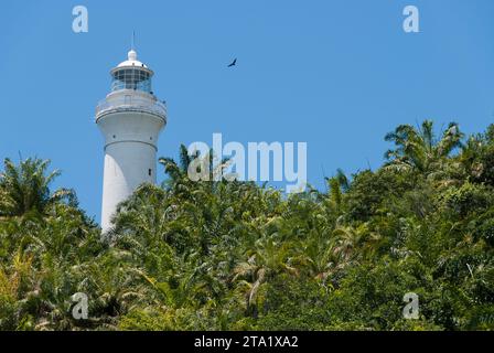 Faro del villaggio di Morro de São Paulo a Bahia, Brasile. Foto Stock