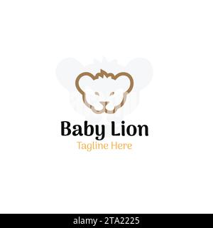 Logo Vector baby Lion, modello per baby store e baby shop Illustrazione Vettoriale