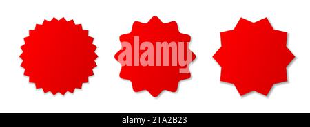 Una serie di badge pubblicitari di vendita su sfondo bianco. Illustrazione Vettoriale