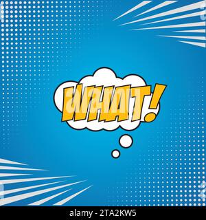 Pagina a fumetti colorata con effetto mezzitoni e chat a fumetti Vector Illustrazione Vettoriale