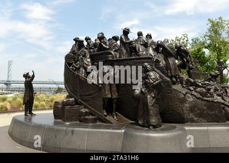 Philadelphia, USA - 29 maggio 2018: Irish Memorial al Penn's Landing di Filadelfia, Pennsylvania, USA. Foto Stock