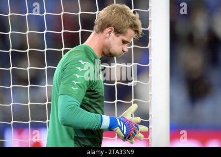 Roma, Italia. 28 novembre 2023. Roma, 28 novembre 2023 UEFA Champions League 23/24 Matchday 5 Lazio - Celtic nella foto: Portiere Lazio Ivan Provedel Roma, 28 novembre 2023 UEFA Champions League 23/24 Matchday 5 Lazio - Celtic nella foto: Portiere Lazio Ivan Provedel credito: Agenzia fotografica indipendente/Alamy Live News Foto Stock